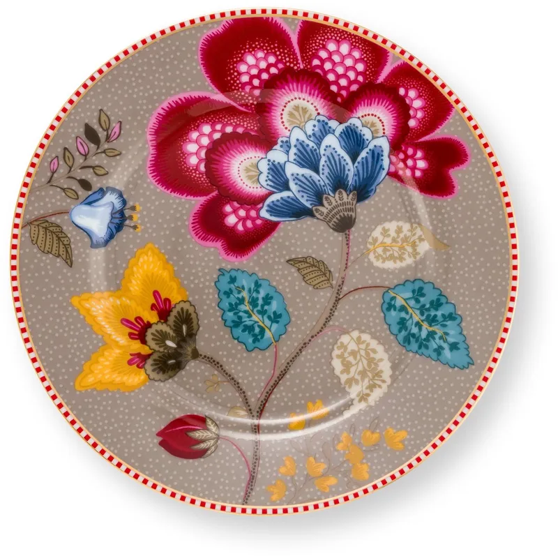 Gebaksbord Blooming Tales - met bloem - Gouden randje von Pip Studio in Braun – Produktfoto