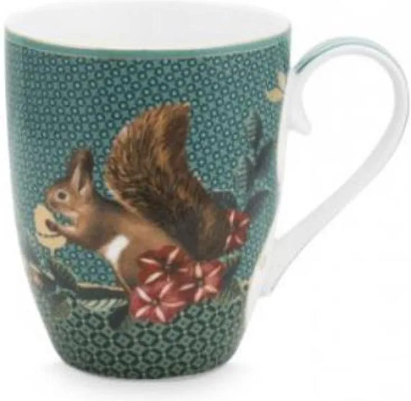 grote mok eekhoorn winterwonderland 350ml van Pip Studio in Groen – productfoto