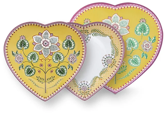 Hartvormige Borden - Lily & Lotus - 21,5 cm - Set van 2