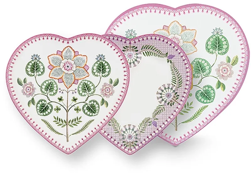 Hartvormige Borden - Lily & Lotus - 21,5 cm - Set van 2 by Pip Studio in Purple – product photo