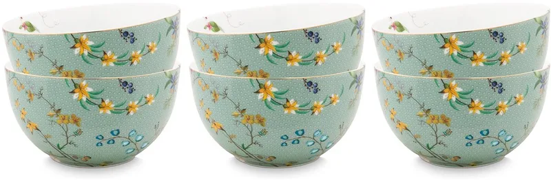 Jolie Kommen - Ontbijtkom - Ronde schaaltjes - Servies set van 6 - 12cm by Pip Studio in White – product photo