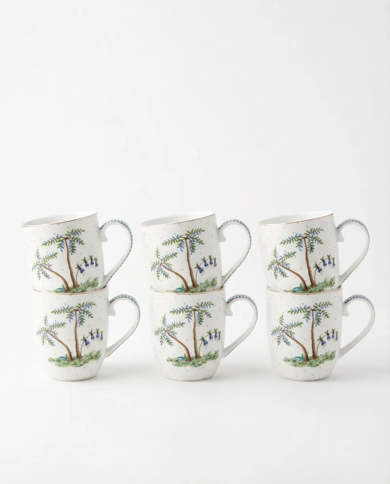 Jolie Mokken - Koffiekopjes met Oor - Koffiemok - Servies set van 6 - 200ml fra Pip Studio i Hvid – produktbillede