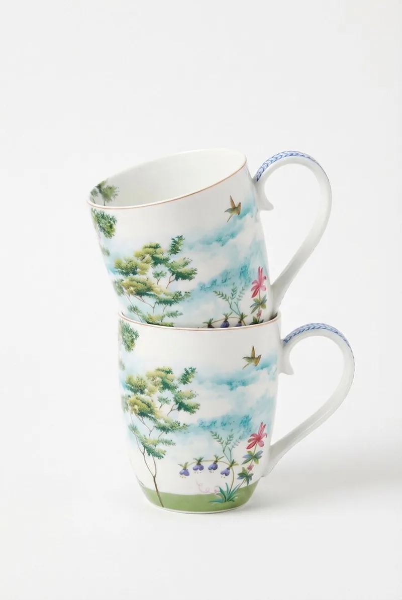 Jolie Mokken - Theemok - Koffiemok met Oor - Servies set van 2 - 450ml by Pip Studio in White – product photo