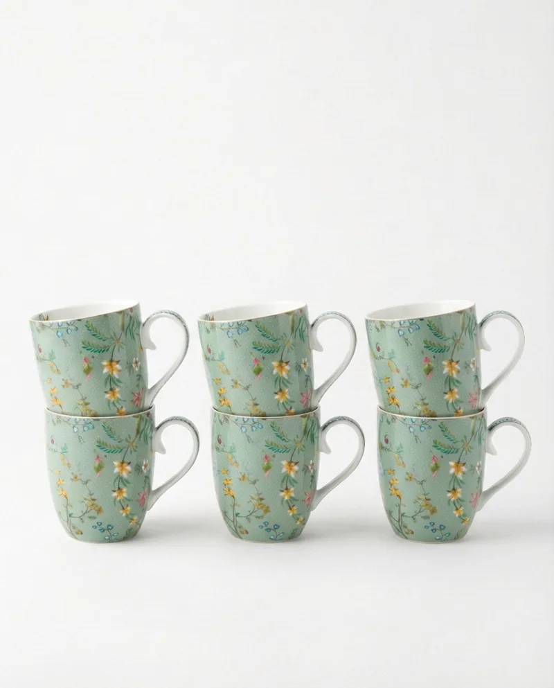 Jolie Mokken - Theemok - Koffiemok met Oor - Servies set van 6 - 365ml by Pip Studio in White – product photo