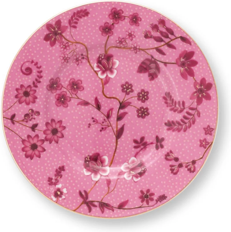 Jolie Pink Petit Four bordje Ø12 cm - Klein Gebaksbordjes - Porselein by Pip Studio in Pink – product photo