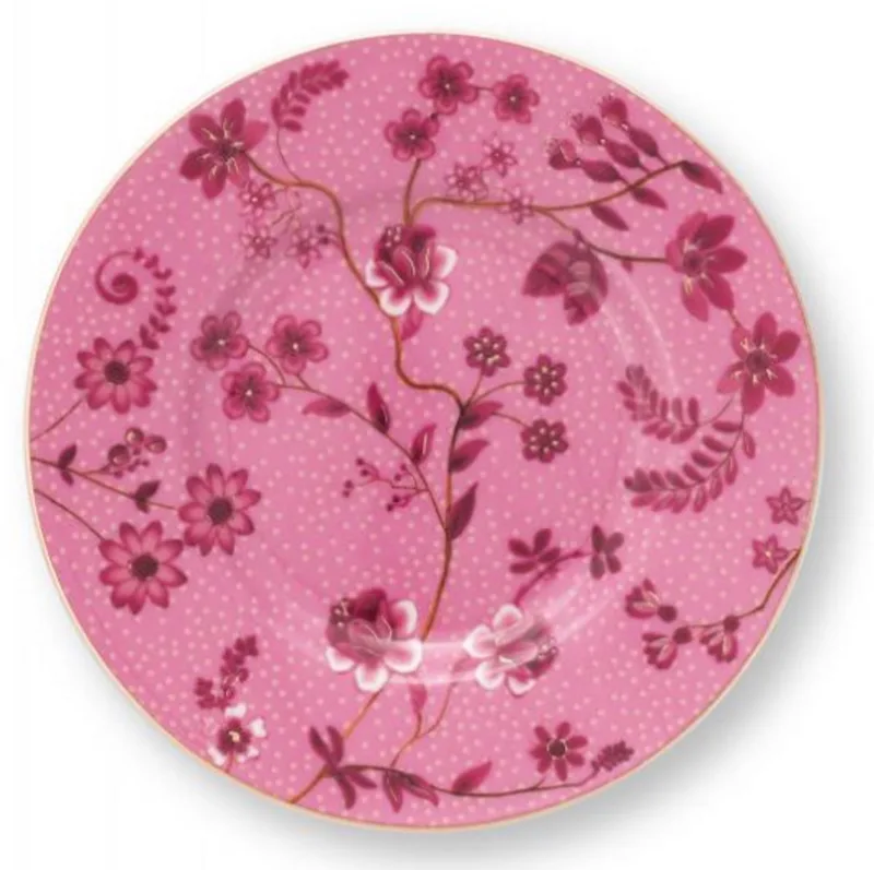 jolie pink set van 6 petit four bordjes 12cm by Pip Studio in Pink – product photo