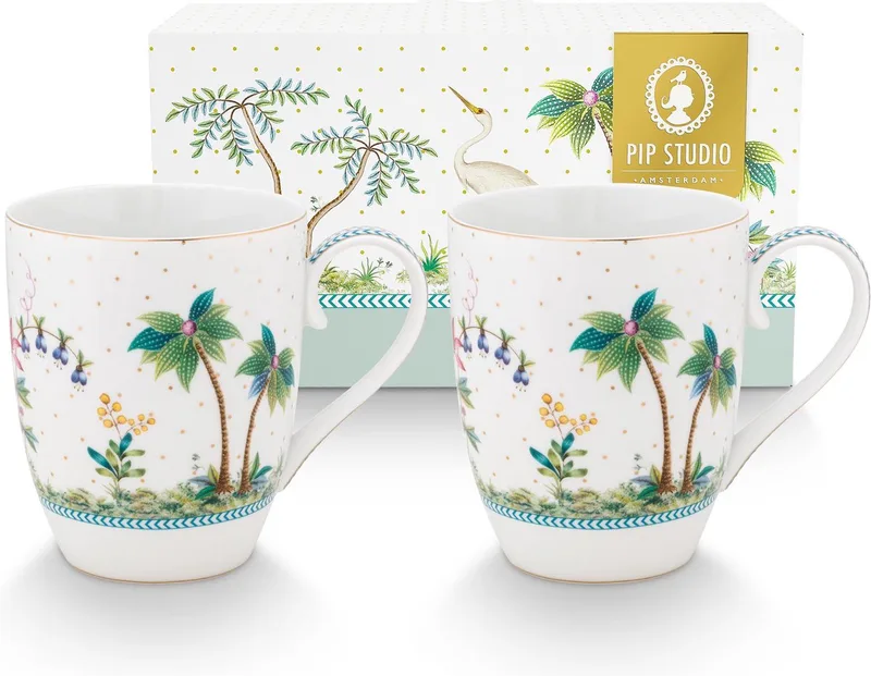 Jolie set van 2 mokken groot, dots gold - 350ml von Pip Studio in Weiß – Produktfoto