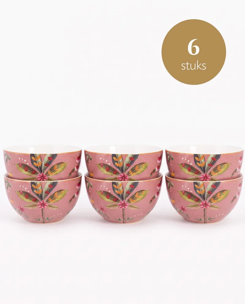 Kommen - La Majorelle - 15 cm - Set van 6 by Pip Studio in Pink – product photo