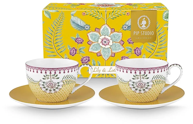 Kopjes & schotels - Lily & Lotus - 300 ml - Set van 2 de Pip Studio en Jaune – photo produit