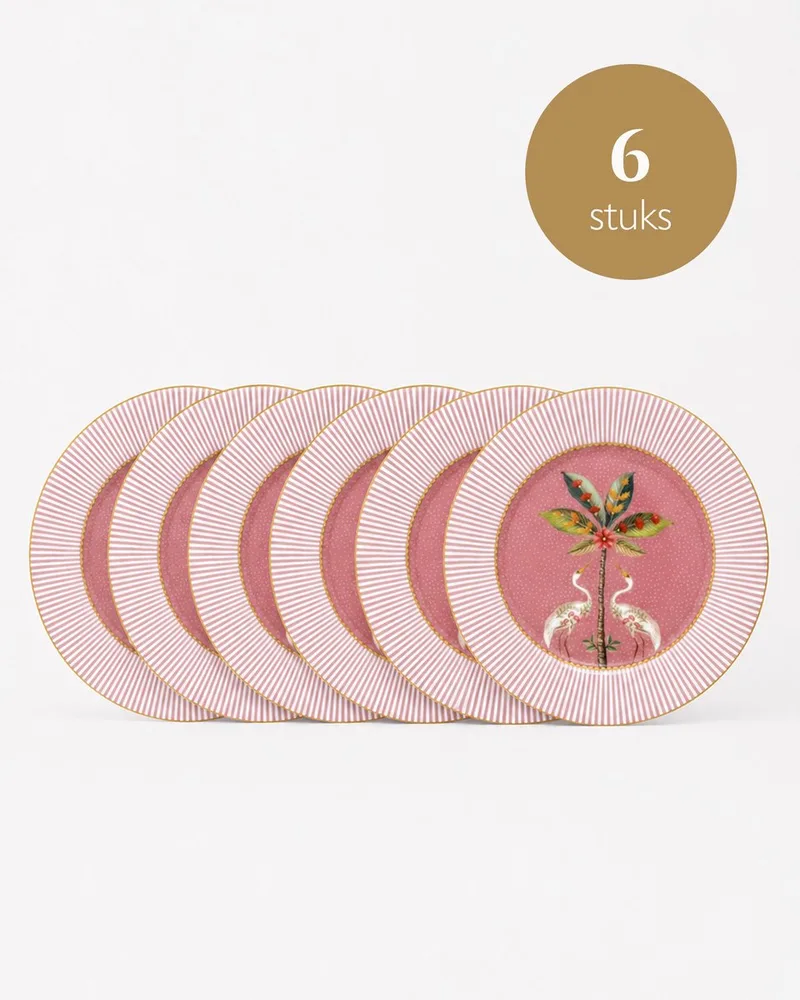 La Majorelle Borden - Gebaksbordjes - Bordenset - Servies set van 6 - 17cm by Pip Studio in Pink – product photo