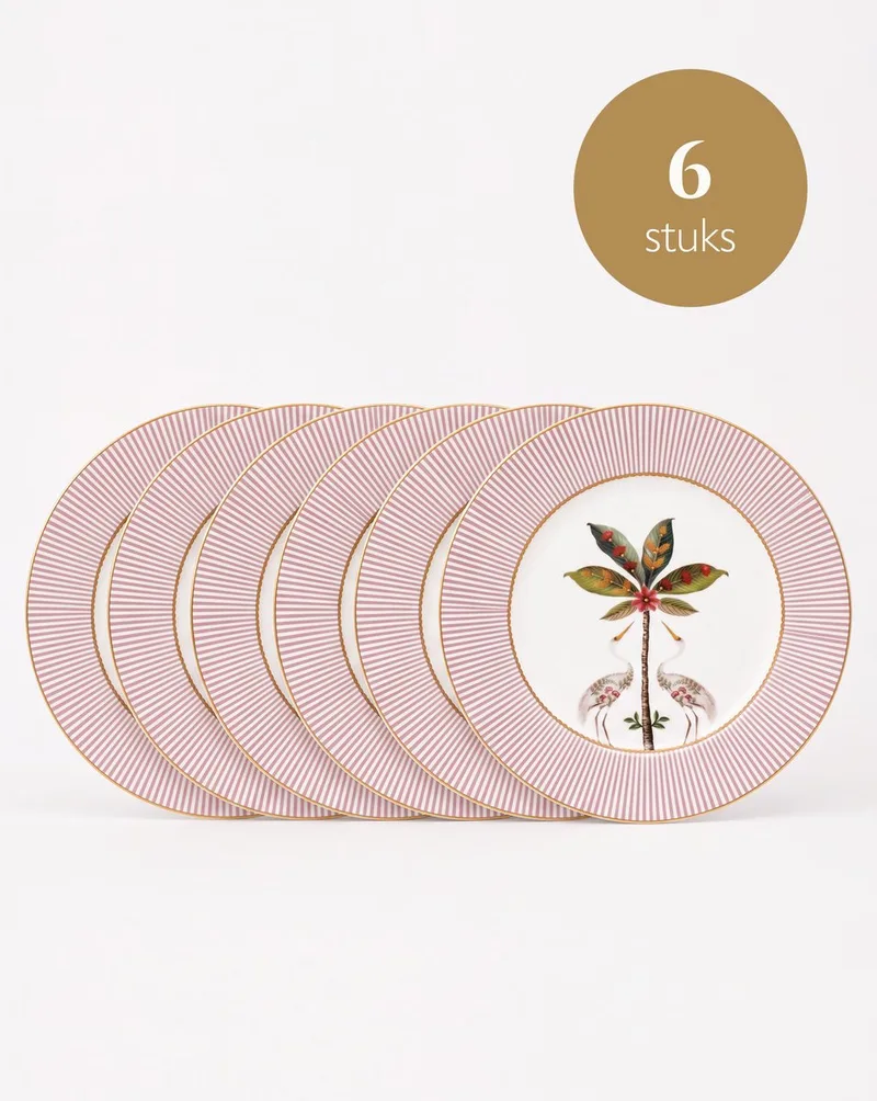 La Majorelle Borden - Ontbijtborden - Bordenset - Servies set van 6 - 21cm by Pip Studio in Pink – product photo