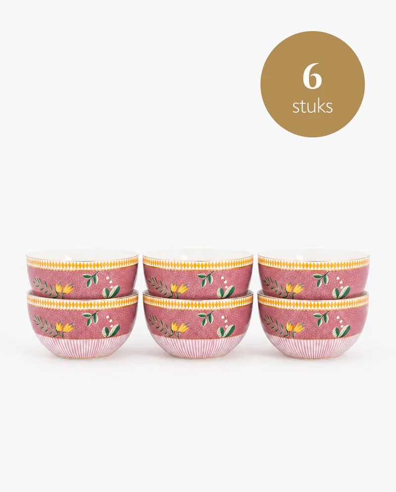 La Majorelle Kommen - Ontbijtkom - Ronde schaaltjes - Servies set van 6 - 12cm fra Pip Studio i Lyserød – produktbillede