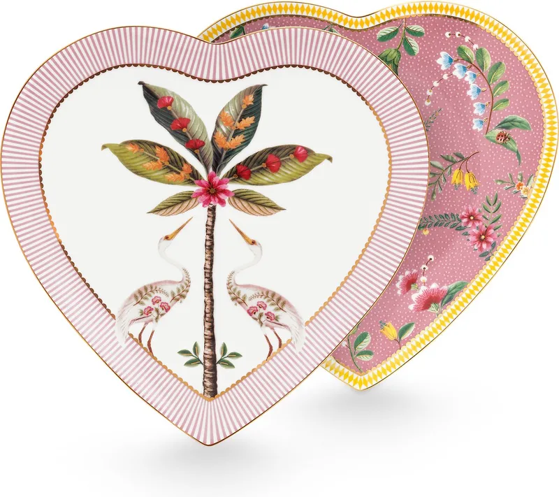 La Majorelle - Set van 2 - Borden - Porselein - 21,5cm von Pip Studio in Rosa – Produktfoto