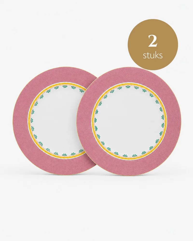 La Majorelle - Set van 2 - Dinerborden - Porselein - 26,5cm von Pip Studio in Rosa – Produktfoto