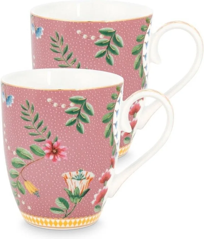 La majorelle set van 2 mokken groot van Pip Studio in Roze – productfoto