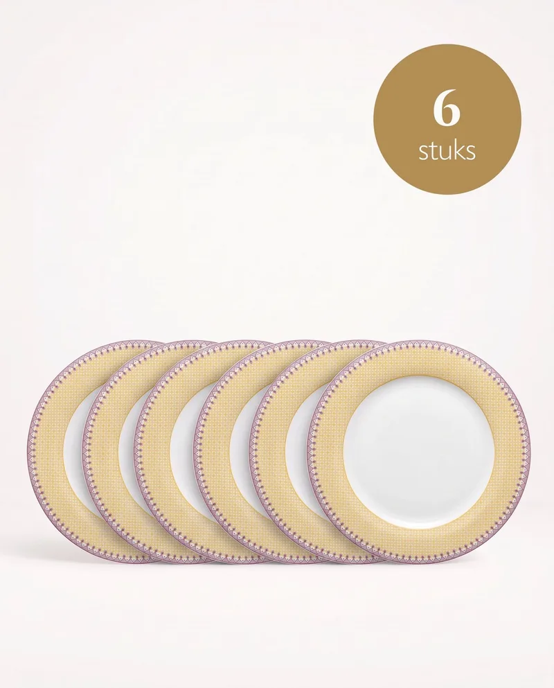 Lily & Lotus - Borden - Tiles Yellow - 26,5 cm - Set van 6 de Pip Studio en Jaune – photo produit