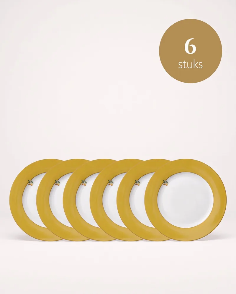 Lily & Lotus - Borden - Uni Yellow - 23 cm - Set van 6 de Pip Studio en Jaune – photo produit