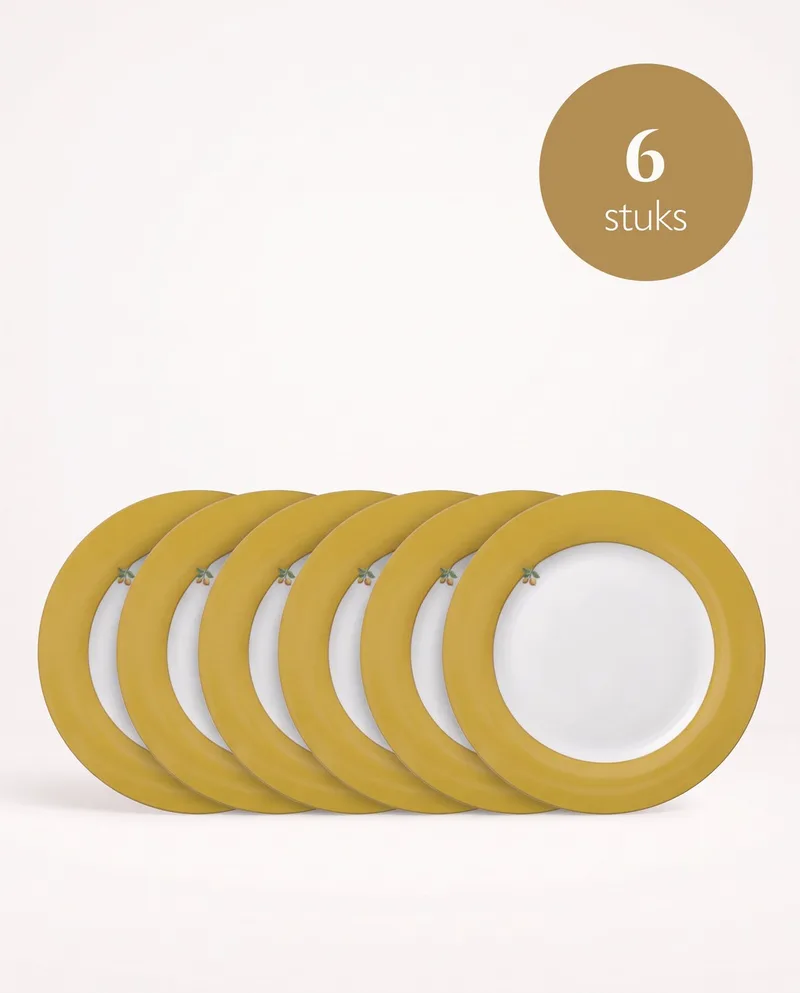 Lily & Lotus - Borden - Uni Yellow - 26,5 cm - Set van 6 de Pip Studio en Jaune – photo produit