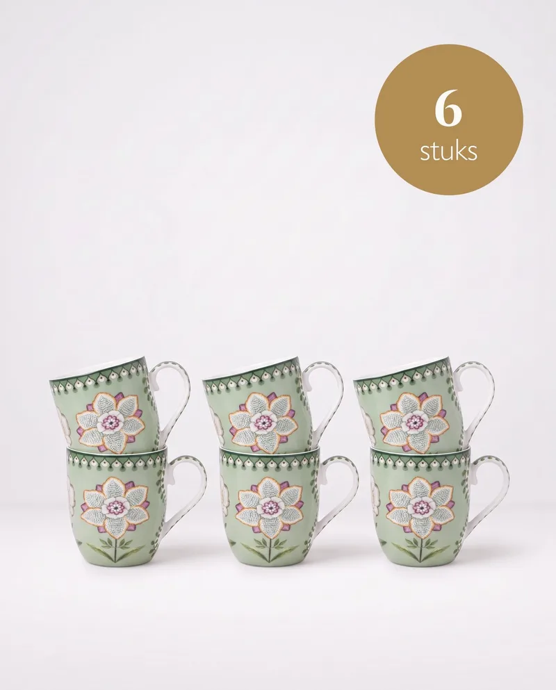 Lily & Lotus - Kleine mokken - Light Green - Set van 6 by Pip Studio in Light green – product photo