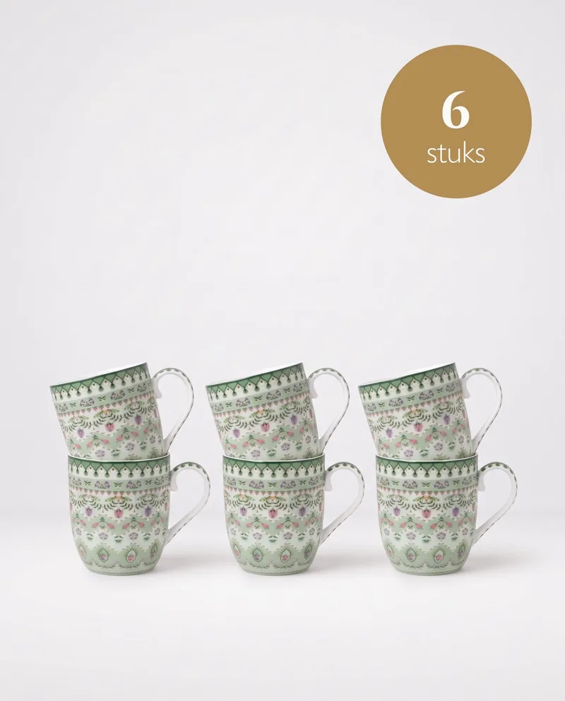 Lily & Lotus - Kleine mokken - Moon Delight Light Green - Set van 6 von Pip Studio in Hellgrün – Produktfoto