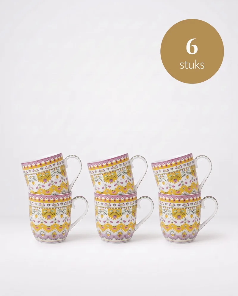 Lily & Lotus - Kleine mokken - Moon Delight Yellow - Set van 6 by Pip Studio in Yellow – product photo