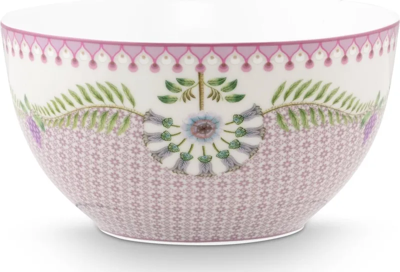 Lily & Lotus kom - Vaatwasserbestendig - Lila design van Pip Studio in Wit – productfoto
