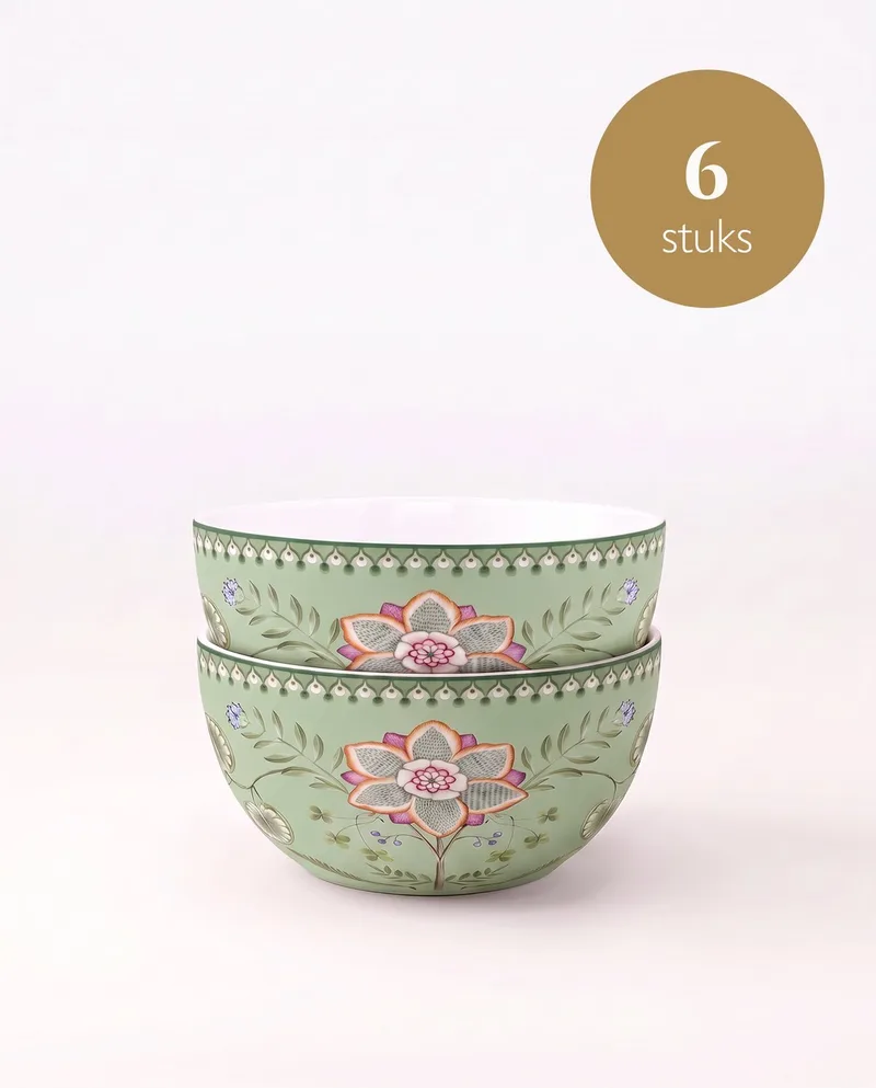 Lily & Lotus - Schalen - Light Green - 18 cm - Set van 2 by Pip Studio in Light green – product photo