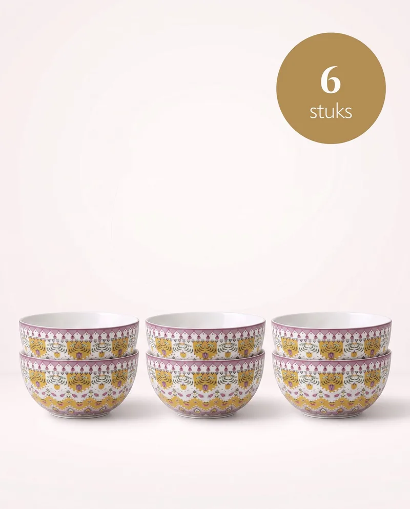 Lily & Lotus - Schalen - Moon Delight Yellow - 12 cm - Set van 6 by Pip Studio in Yellow – product photo