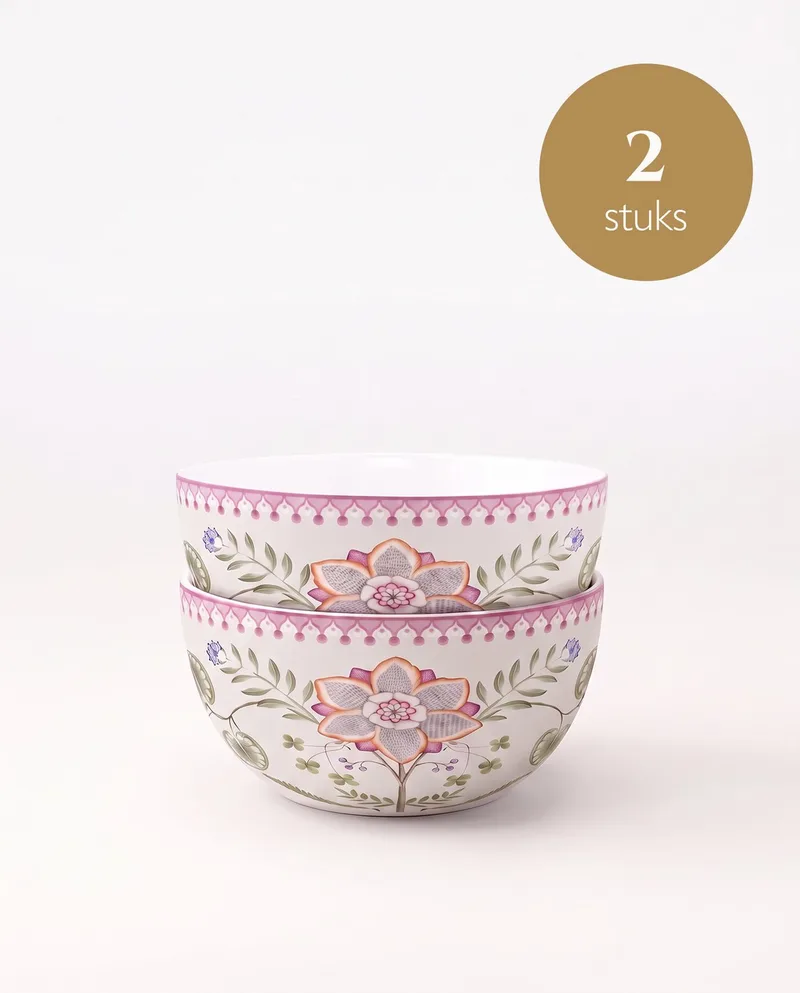 Lily & Lotus - Schalen - Off White - 18 cm - Set van 2 by Pip Studio in Purple – product photo