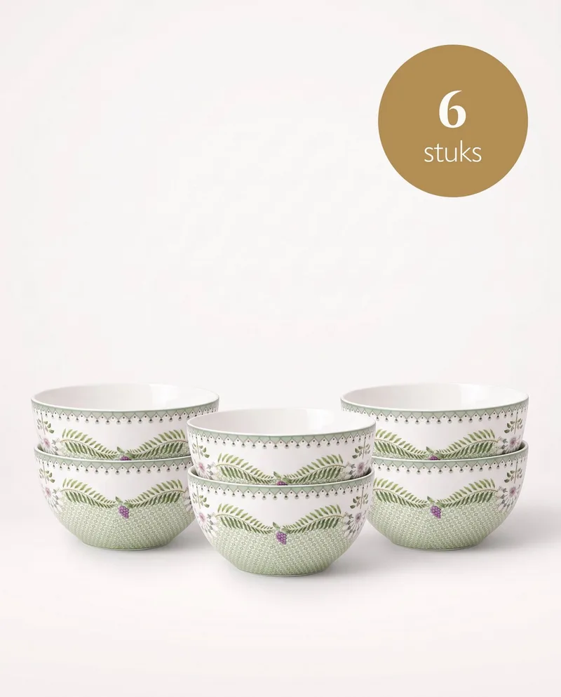 Lily & Lotus - Schalen - Tiles Light Green - 15 cm - Set van 6 fra Pip Studio i Lysegrøn – produktbillede