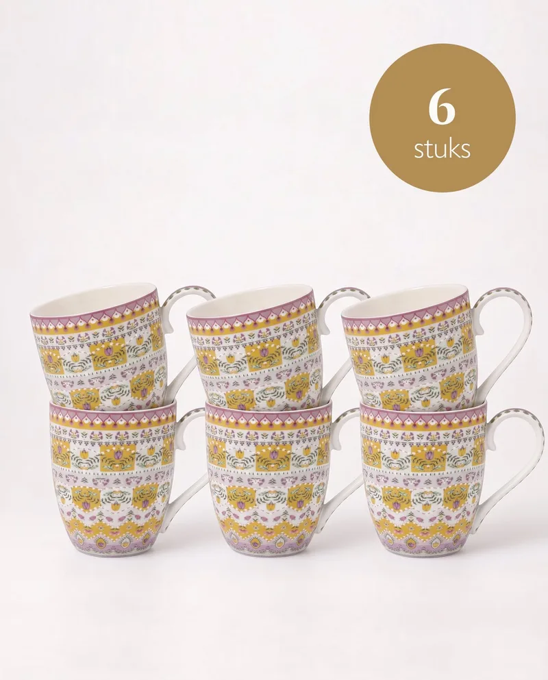 Lily & Lotus - XL Mokken - Moon Delight Yellow - Set van 6 by Pip Studio in Yellow – product photo