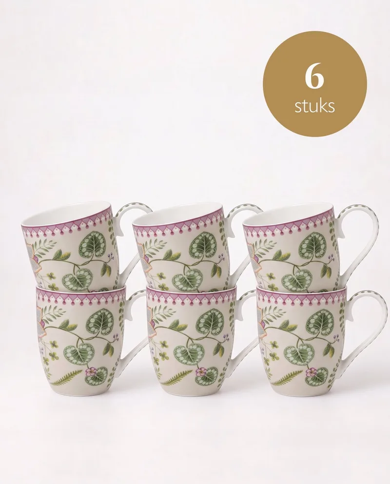 Lily & Lotus - XL mokken - Off White - Set van 6 von Pip Studio in Lila – Produktfoto