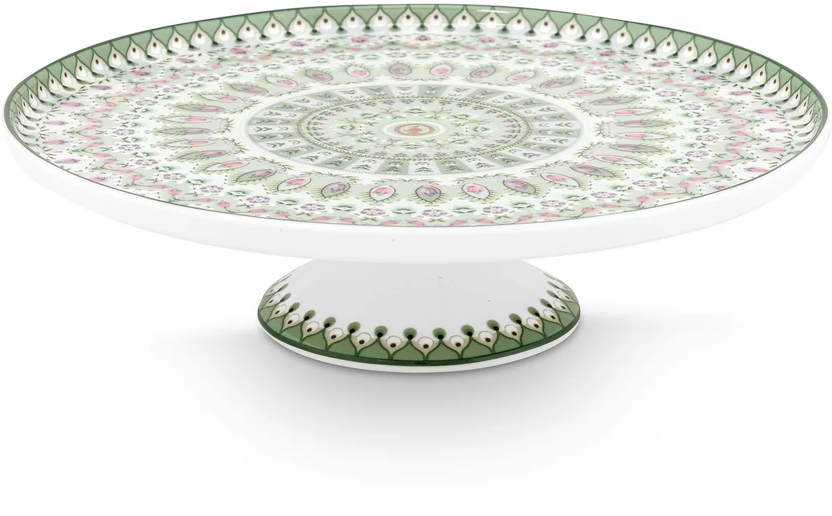 Mini Taartplateau - Lily & Lotus Moon Delight - Lichtgroen - 21 cm van Pip Studio in Meerkleurig – productfoto