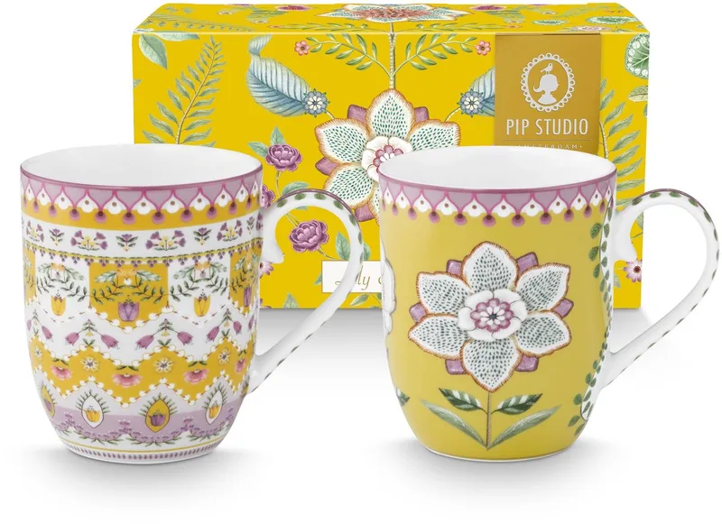 Mokken - Lily & Lotus - 200 ml - Set van 2 by Pip Studio in Yellow – product photo
