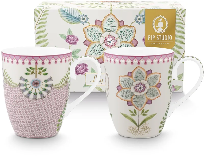 Mokken - Lily & Lotus - Multicolor - 365 ml - Set van 2 by Pip Studio in Multicolour – product photo