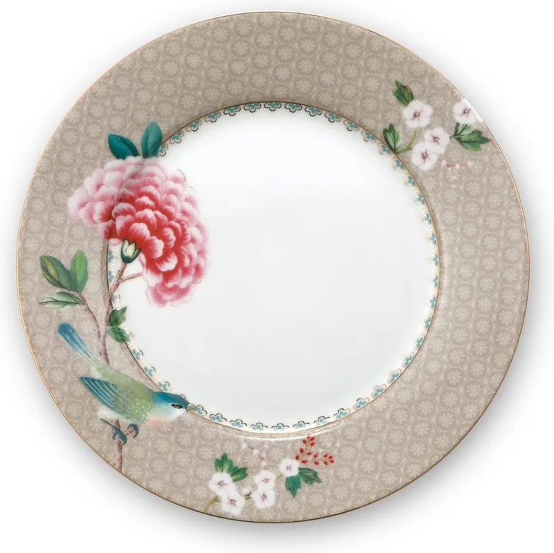 Ontbijtbord Blushing Birds Khaki ø 21 cm by Pip Studio in Brown – product photo