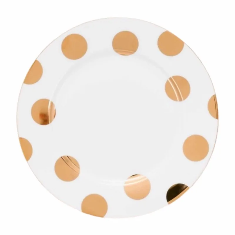 Ontbijtbord Pip Studio Dot Delight White-Gold 21 cm (Set van 2) by Pip Studio in White – product photo