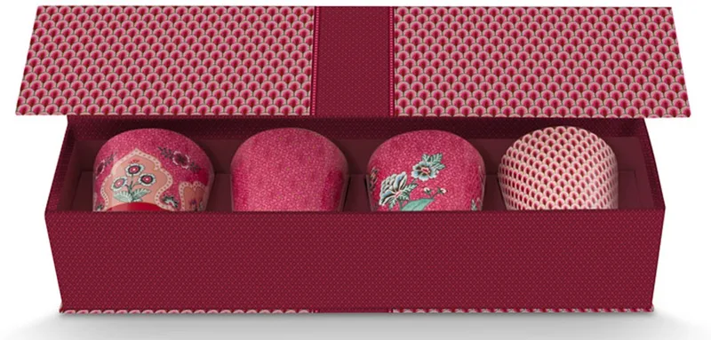 oriental flower festival cadeauset van 4 mokken 230ml by Pip Studio in Dark pink – product photo