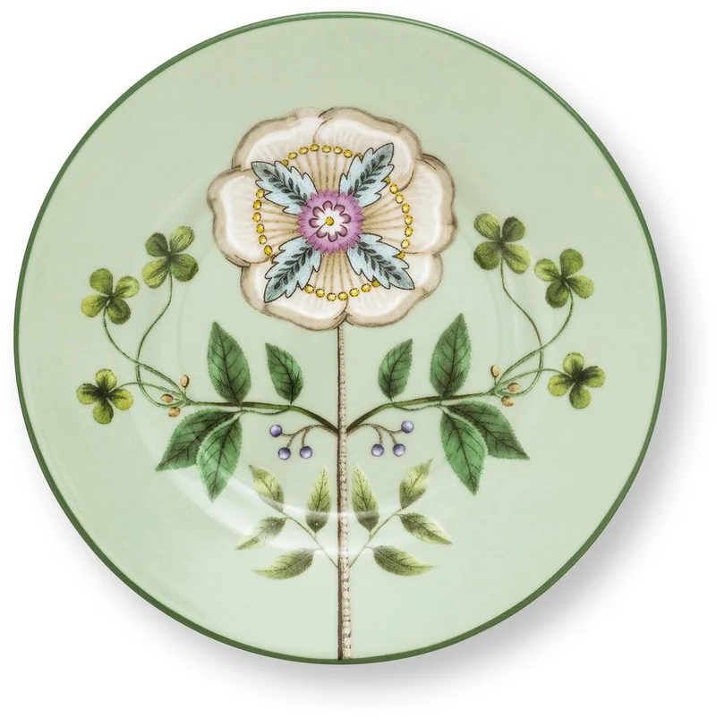 Petit Four Lily&Lotus Light Green 12cm - porselein - servies - combineren de Pip Studio en Wit en groen – photo produit