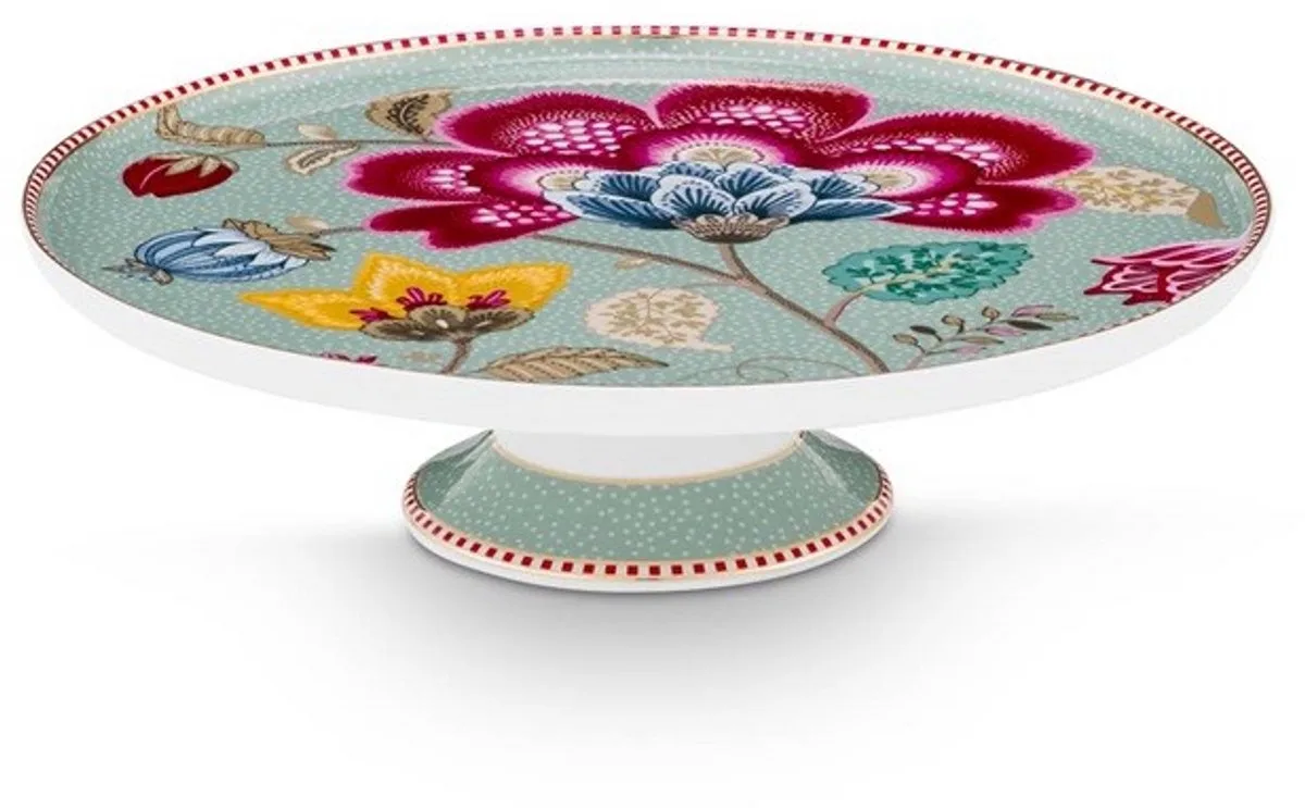 Pip studio-mini cake tray-Blooming Tales Fantasy Bleu-21 cm-Porselein fra Pip Studio i Blå – produktbillede