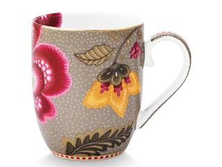 Pip studio-Mok klein-Blooming Tales Fantasy Khaki-Set van 2-200ml-Porselein van Pip Studio in Khaki – productfoto 3 van 5