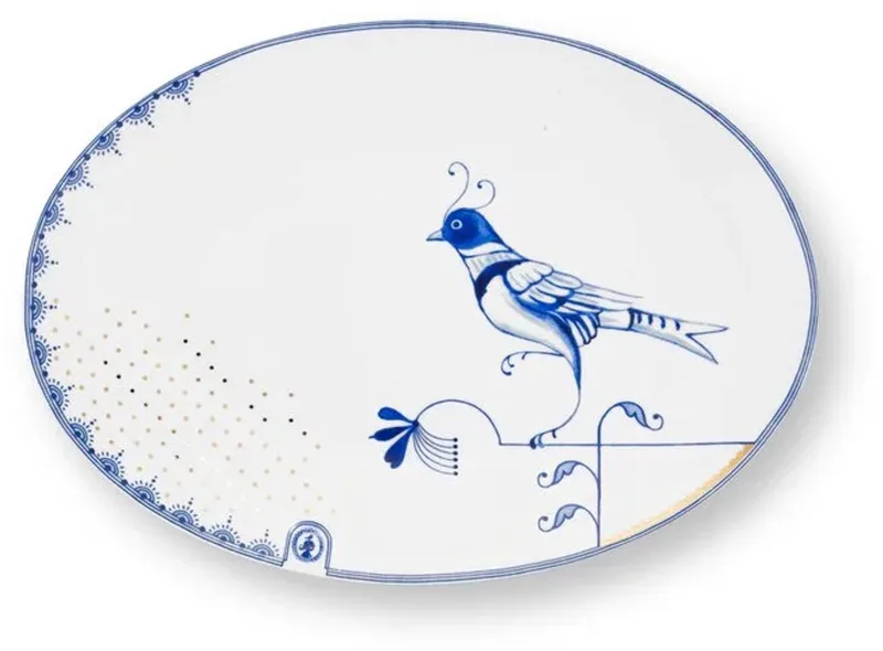 Pip & The Blue Bird White schaal ovaal 30cm von Pip Studio in Weiß – Produktfoto