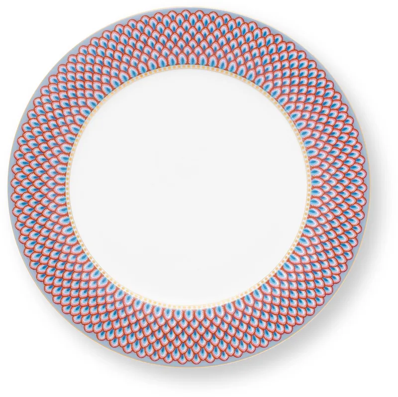 Plate Flower Festival Scallop Red-Light Blue 26.5cm de Pip Studio en Multicolore – photo produit