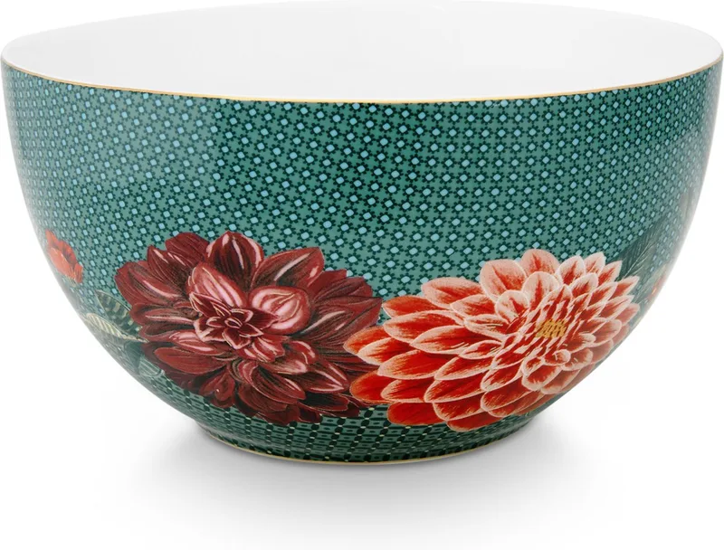 Schaal - Winter Wonderland - Hert / Bloemen - 18 cm - serveerschaal - kersttafel - kerstservies by Pip Studio in Green – product photo