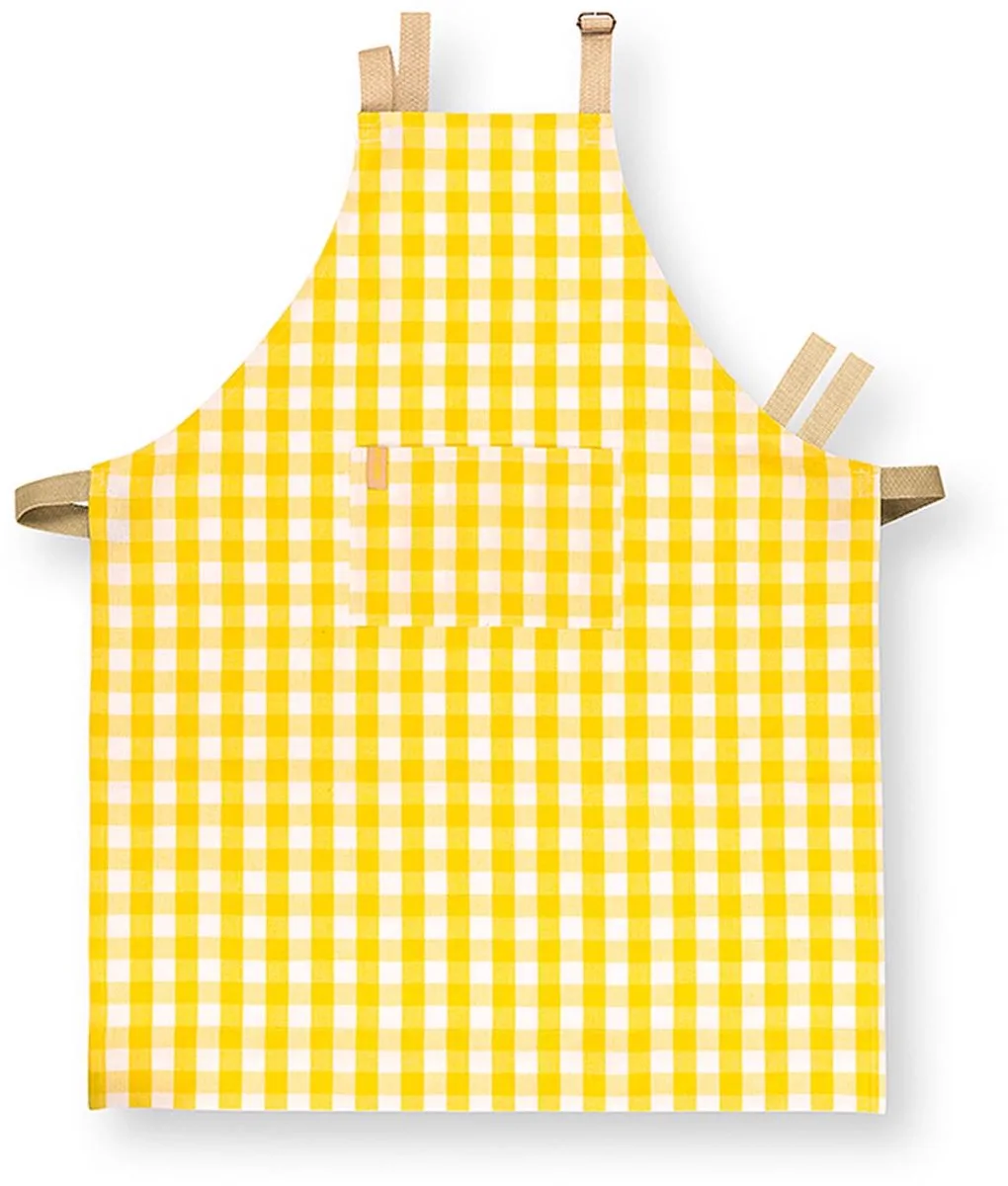 Schort - Check - 72x89,5 cm van Pip Studio in Geel – productfoto
