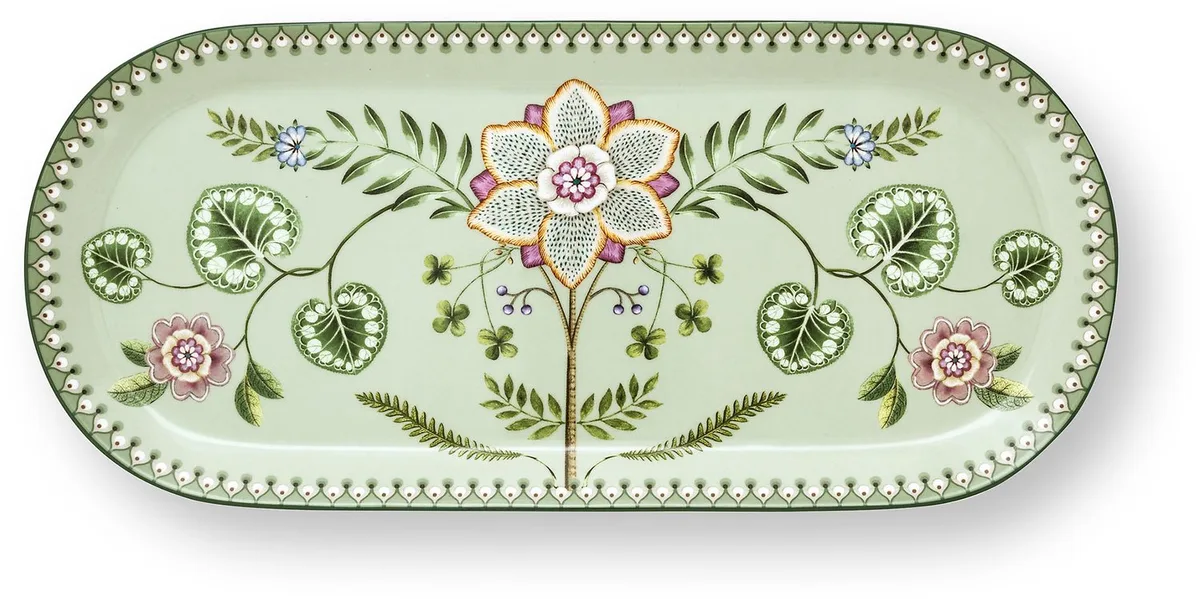 Taartplateau - Lily & Lotus - 33,3x15,5 cm by Pip Studio in Light green – product photo