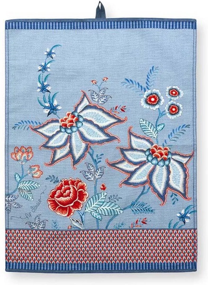 Tea Towel Flower Festival Blue - Theedoek Pip Studio från Pip Studio i Blå – produktbild