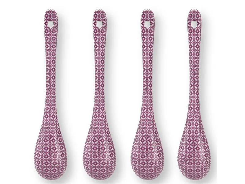 Theelepels - Lily & Lotus - 13 cm - Set van 4 by Pip Studio in Purple – product photo 3 of 3