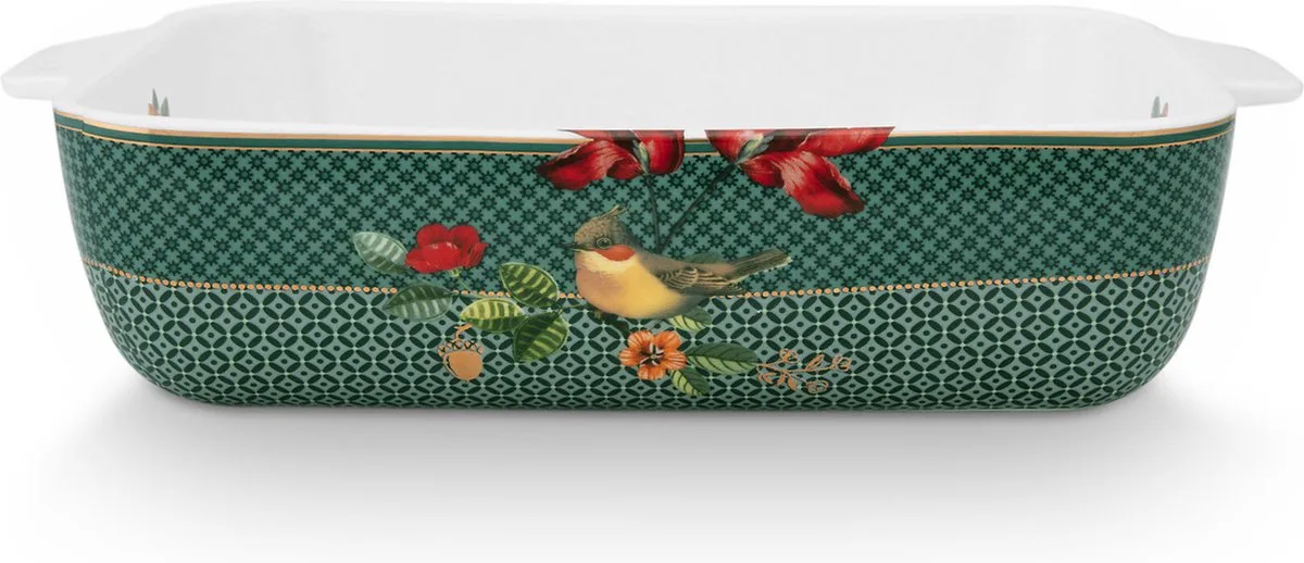 Winter Wonderland - Ovenschaal - Konijntje - Vogeltje - Afmetingen: 27,5x18,5x6 cm de Pip Studio en Vert – photo produit