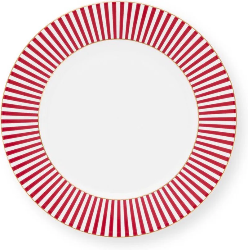 ZES borden Royal Stripes Pink - 17 cm de Pip Studio en Blanc – photo produit